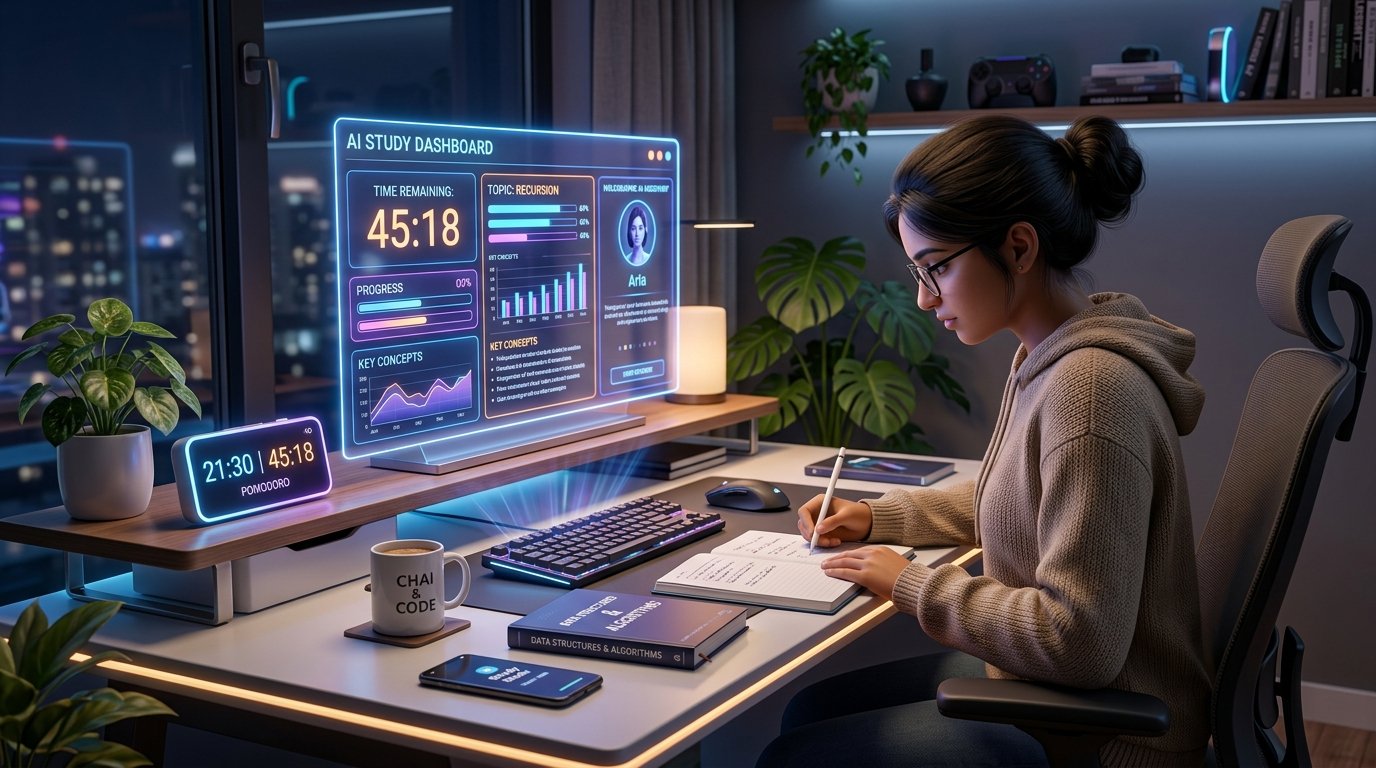 Student studying with high focus and consistency dashboard